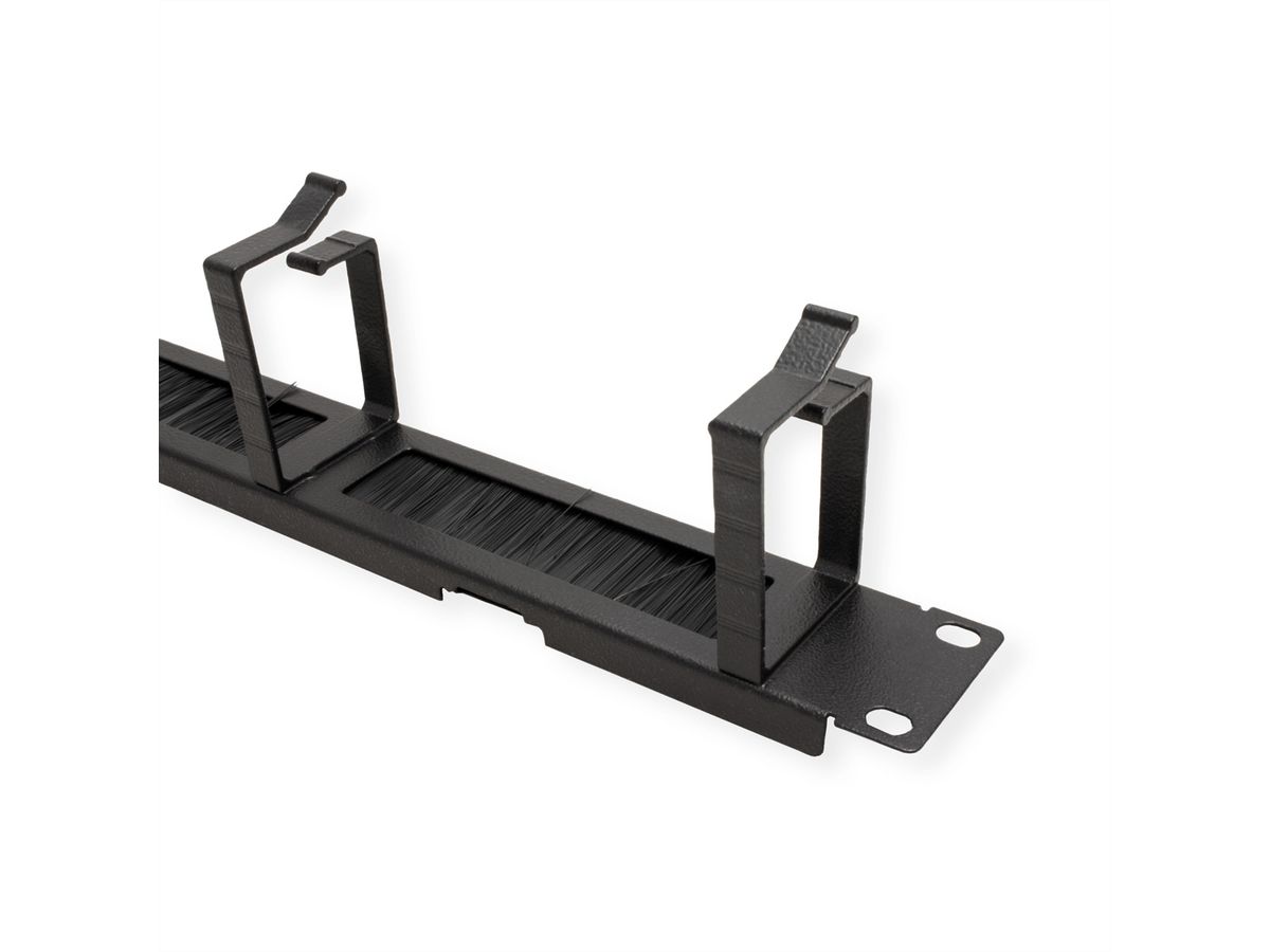 ROLINE 19" Passe-câbles 1U, Avec brosse 44x60mm noir