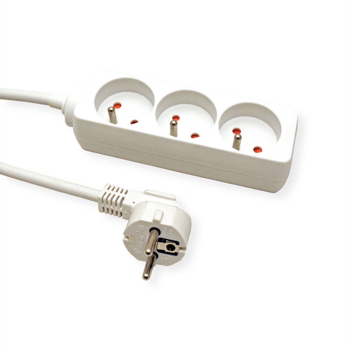 VALUE Prise multiple, 3x UTE sans interrupteur, blanche, 3m