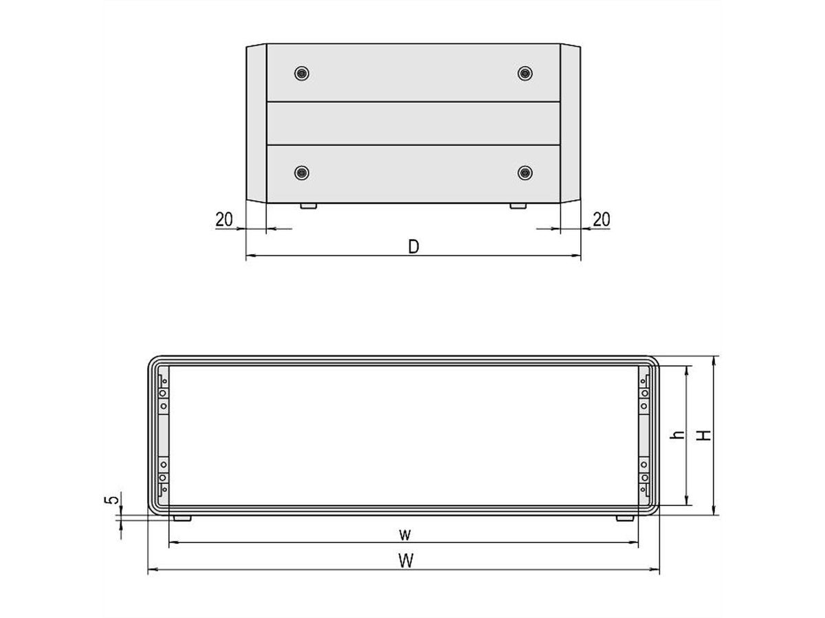 SCHROFF CompacPRO Coffret de bureau non blindé, 6 U, 84 HP, 391 mm