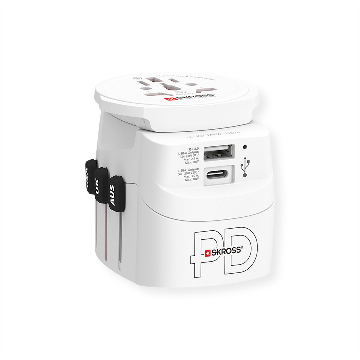 SKROSS Adaptateur de voyage PRO Light USB A/C 30PD World, monde