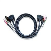 ATEN 2L-7D02UD Câble KVM DVI-D (Dual Link), USB, Audio, noir, 1,8 m