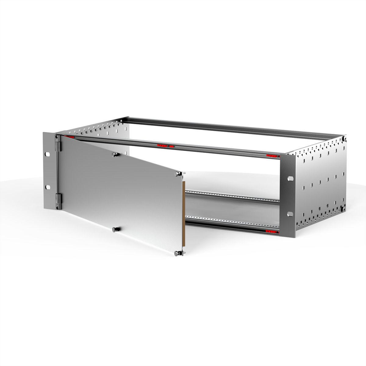SCHROFF Face avant, blindée, charnières latérales, 3 U, 84 CV, 2,5 mm, alu