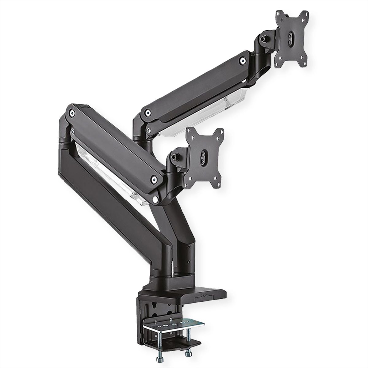 ROLINE Support double LCD à gaz, 5 axes de rotation, max. 15 kg, jusqu'à 35 pouces