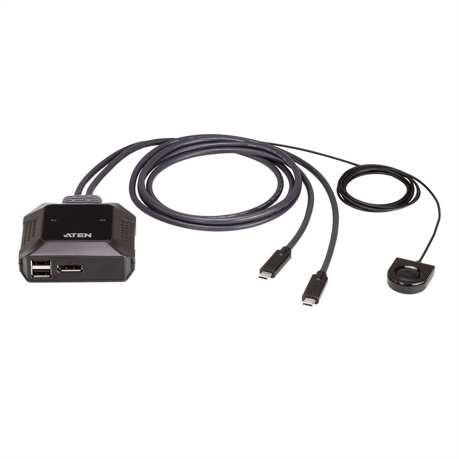 ATEN US3312 Commutateur KVM DisplayPort 4K 2 ports USB-C avec sélecteur de port à distance