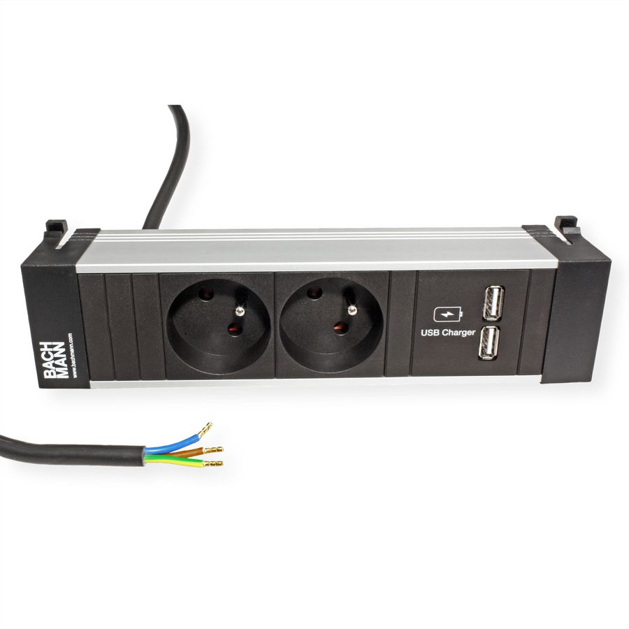 BACHMANN POWER FRAME 2xUTE 1xUSB Charge courant 2,0m AEH