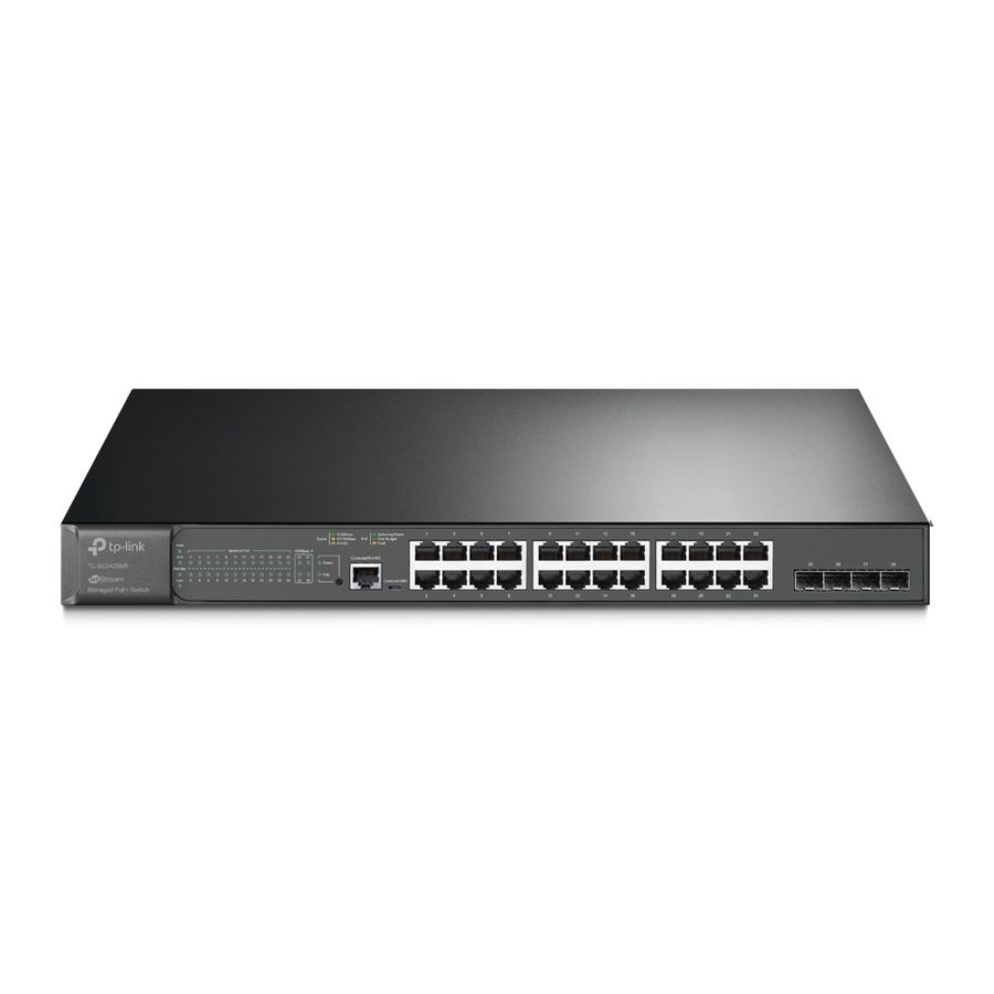 TP-Link TL-SG3428MP commutateur réseau Géré L2/L3 Gigabit Ethernet (10/100/1000) Connexion Ethernet, supportant l'alimentation via ce port (PoE) 1U Noir