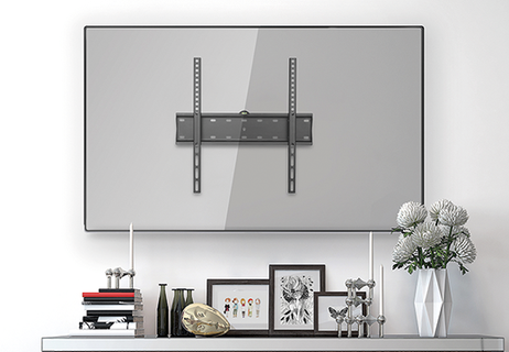 VALUE Support mural TV, distance murale de 80 mm, inclinable,  <304,8cm/120, <120kg , noir - SECOMP France