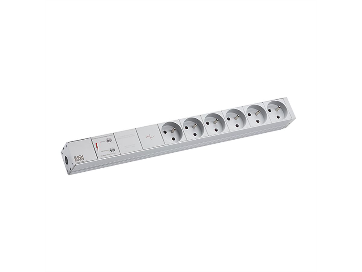 BACHMANN Prise multiple, 1UH 6x UTE, parasurtenseur et filtre, 2m, 2 m