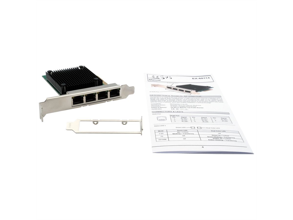 EXSYS EX-60114 Carte PCIe 4 ports 2.5Gigabit