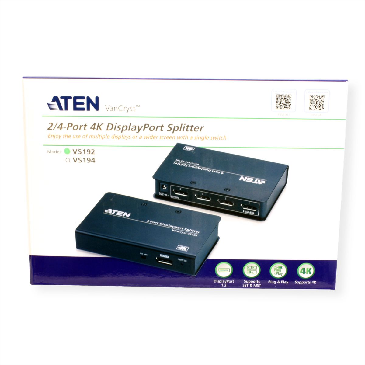 ATEN VS192 Splitter DisplayPort 4K à 2 ports
