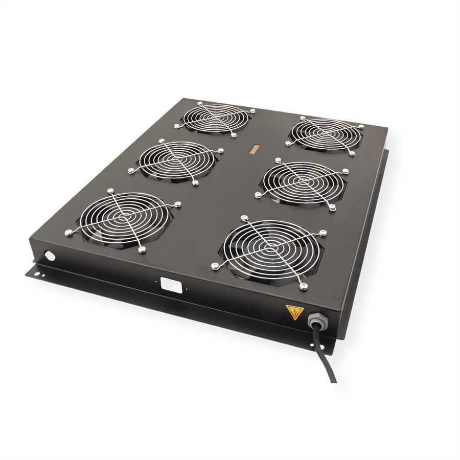 ROLINE 19" Unité de ventilation de toit, 6 ventilateurs, ON/OFF, pour baie serveur par serie, noir