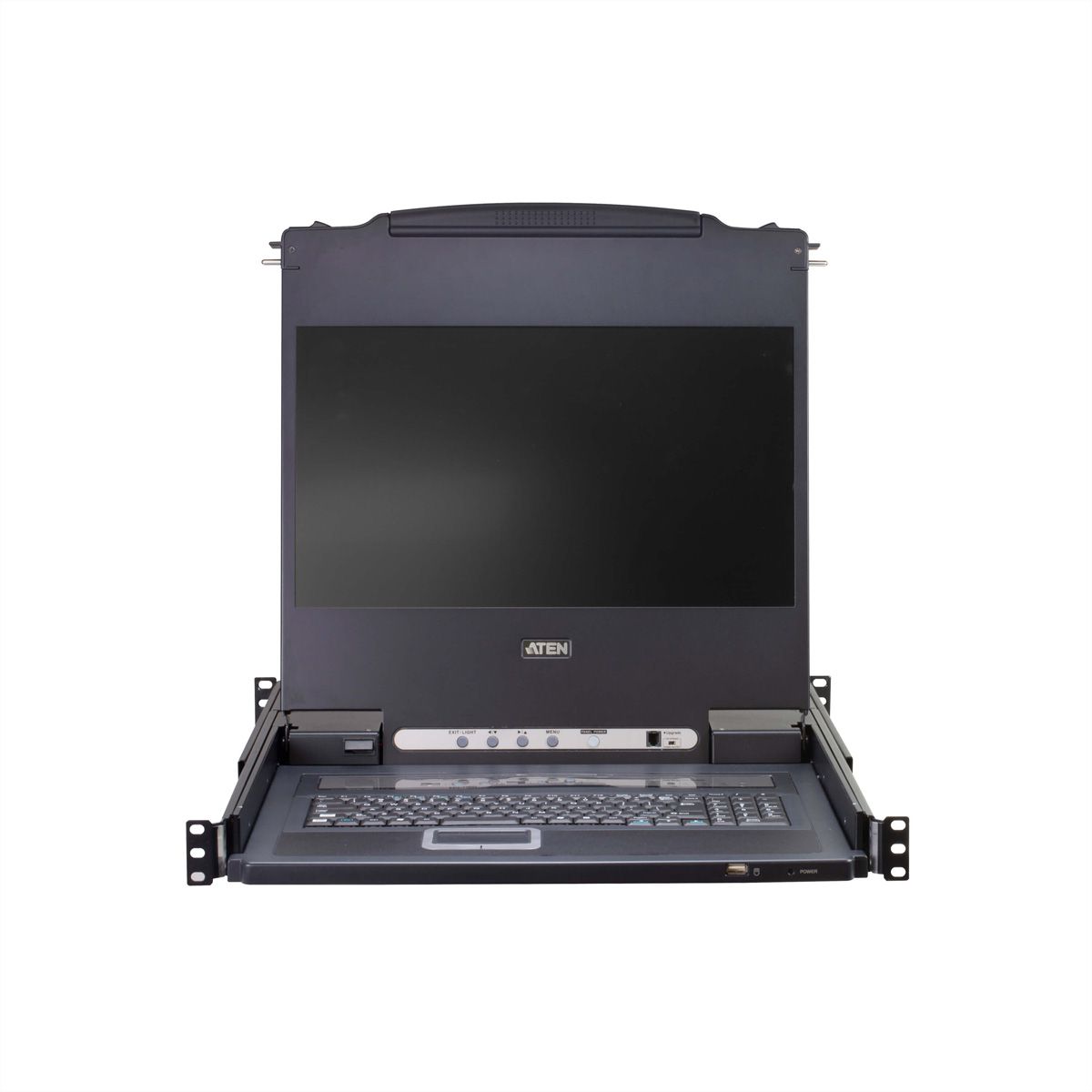 ATEN CL5708MW Commutateur KVM VGA LCD 43cm large à un seul rail PS/2-USB 8 ports , FR-Layout