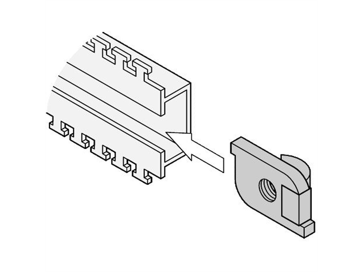 Kit d'écrous coulissants SCHROFF pour rail en C, 10 pièces