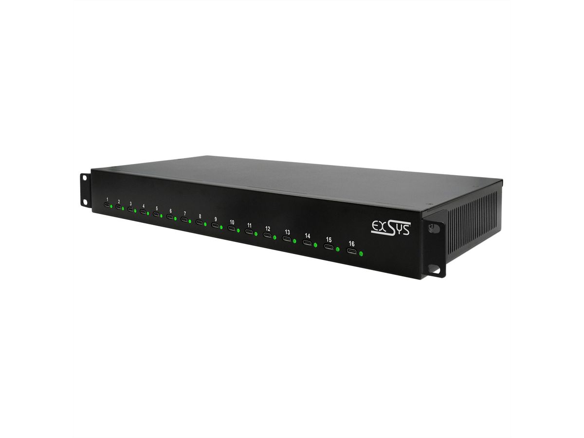 EXSYS EX-11017 Station de charge Highpower USB-C 16 ports 1008 W