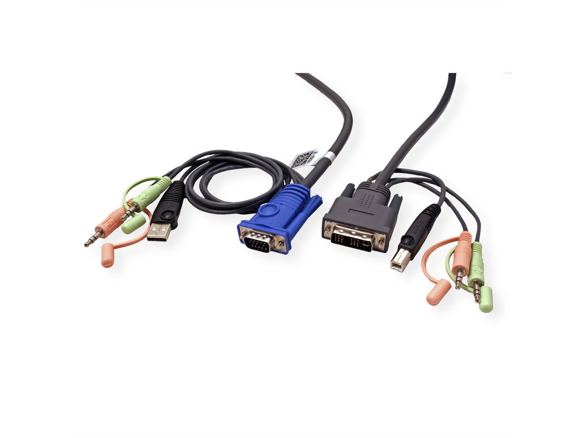ATEN 2L-7DX2U Câble KVM VGA vers DVI 1,8m, noir, 1,8 m