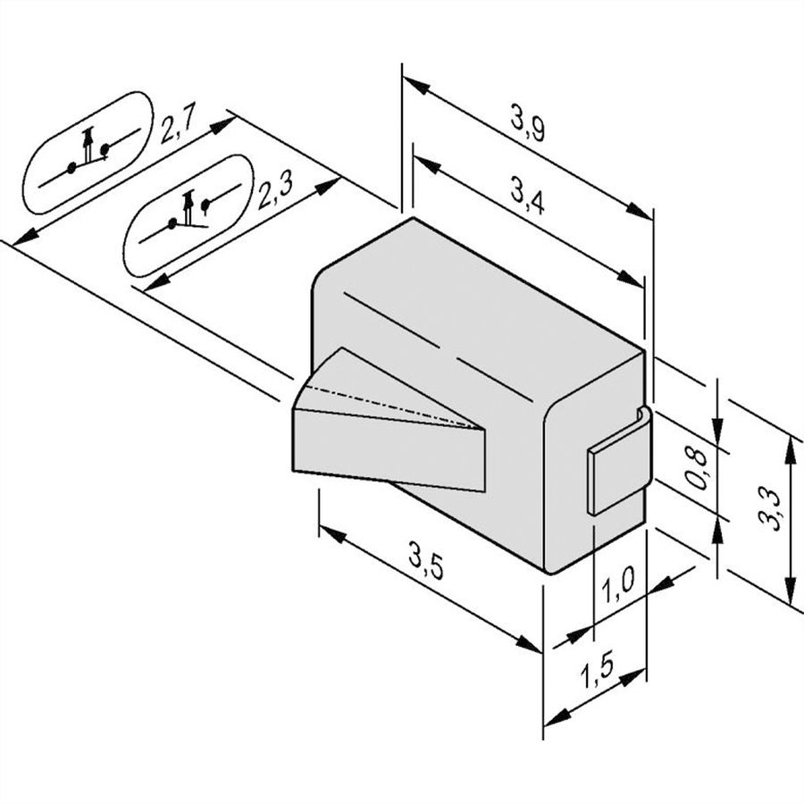 Microrupteur SCHROFF pour modules compacts et complets, normalement fermé, 10 pièces