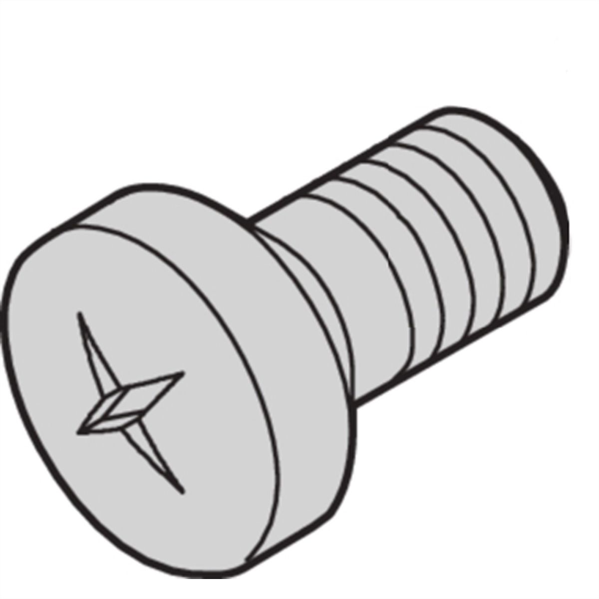 Vis à tête cylindrique de SCHROFF, surélevée, empreinte cruciforme, M2.5 x 8 mm, autotaraudante, zinguée
