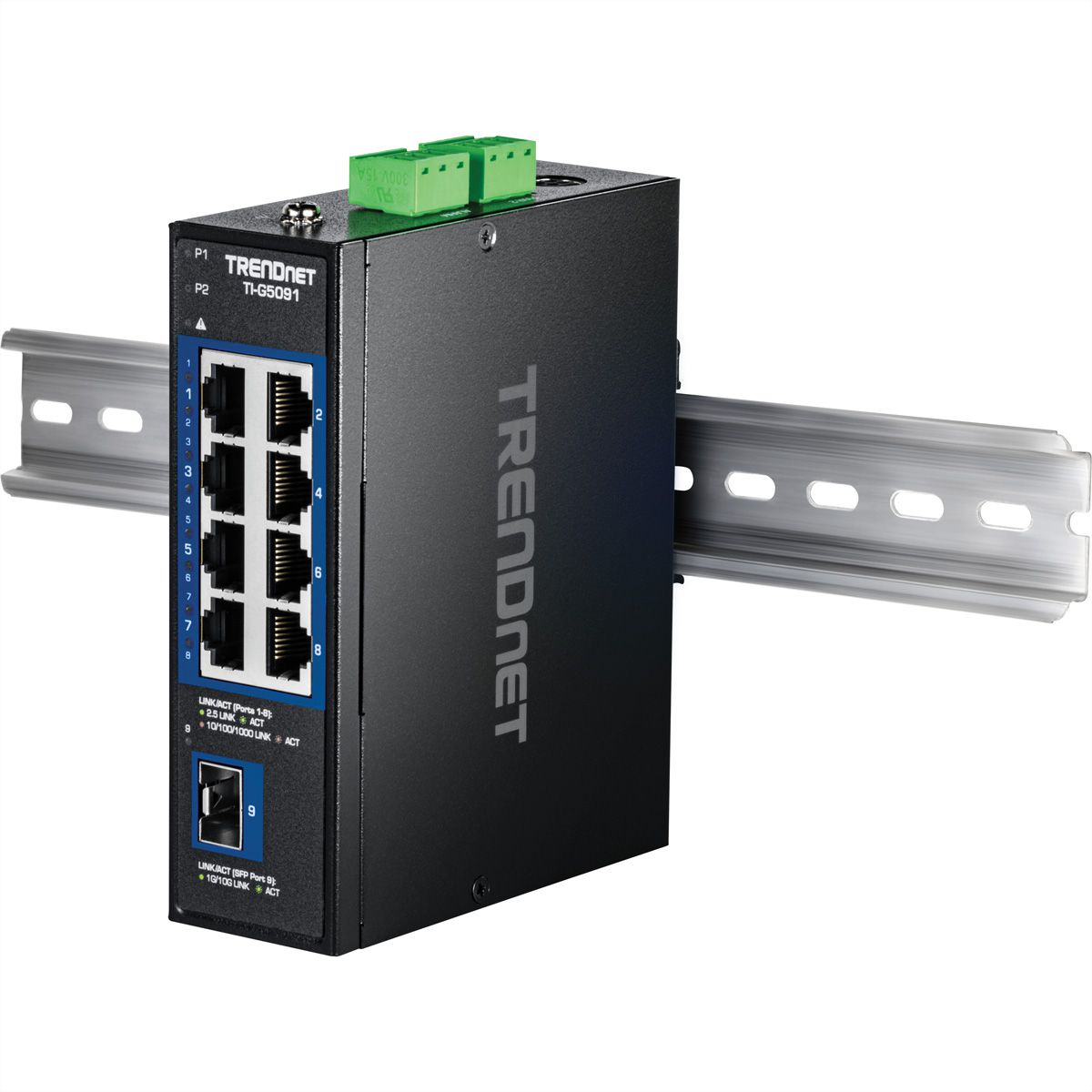 TRENDnet TI-G5091 Switch Rail DIN industriel 2,5G à 9 ports avec port SFP+ 10G