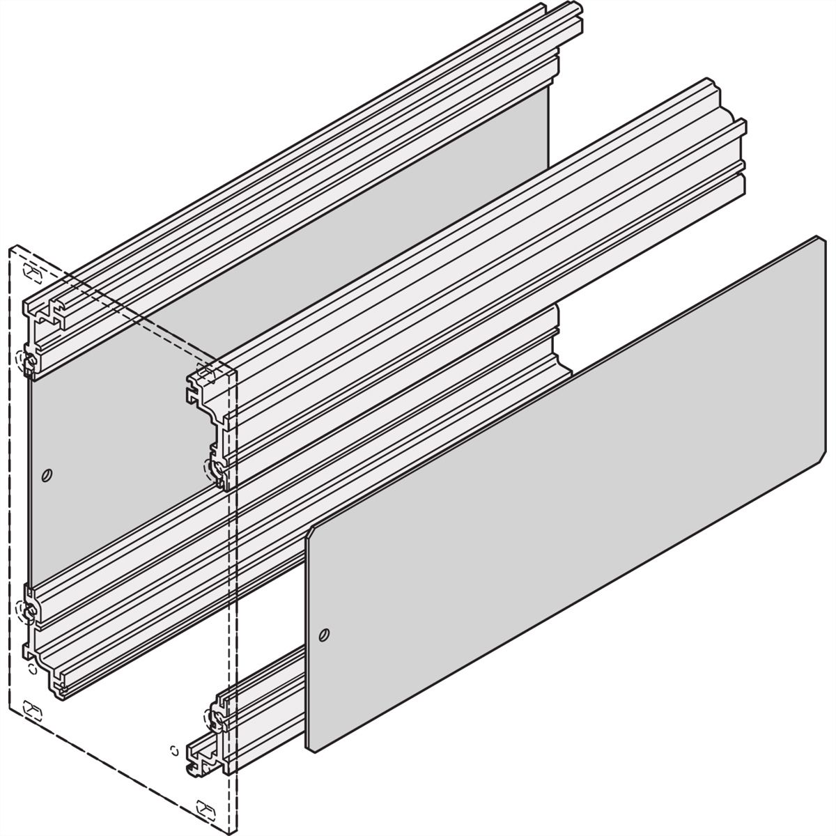 Cadre SCHROFF, type unité enfichable, plaque latérale pour profilé d'angle, 3 U, circuit imprimé 167 mm