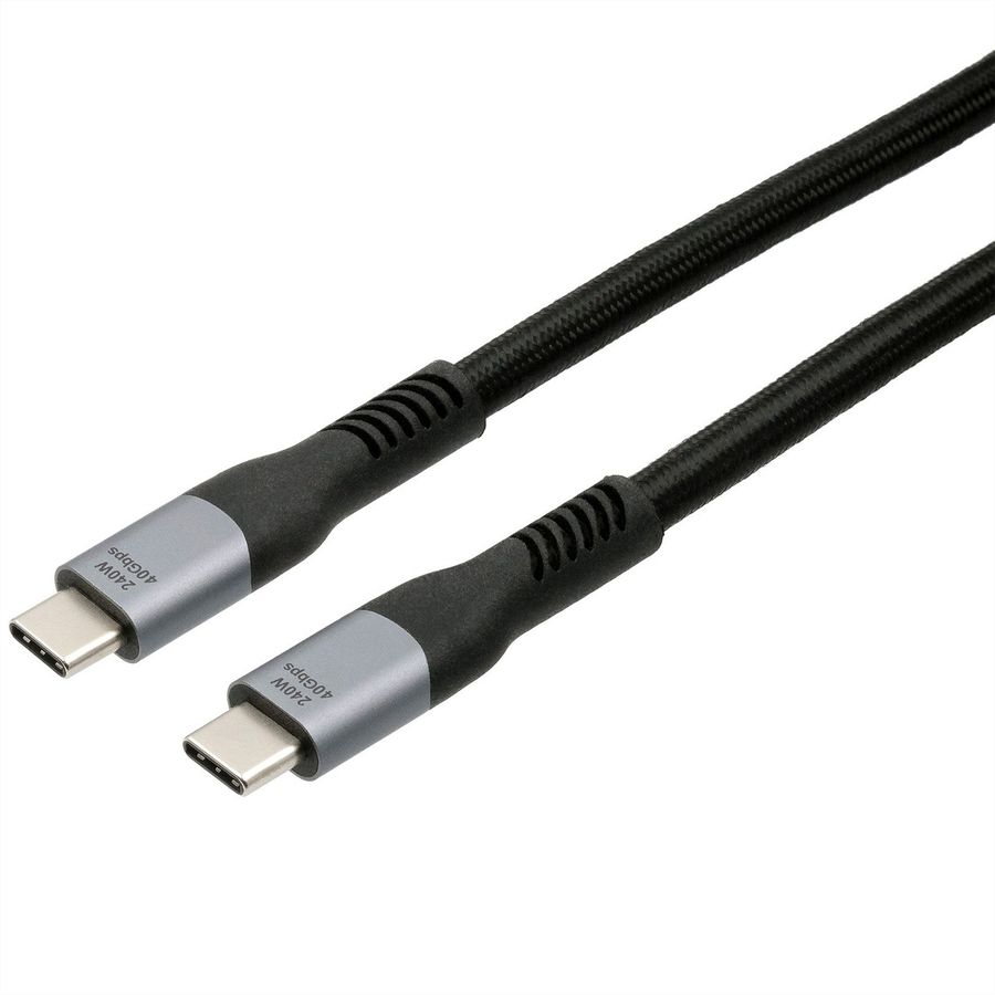 EXSYS EX-K1598-2.0 Câble USB 4.0 Connecteur USB-C, 5 A, 8K UHD-2, 40Gbit/s, 240W , noir, 2 m