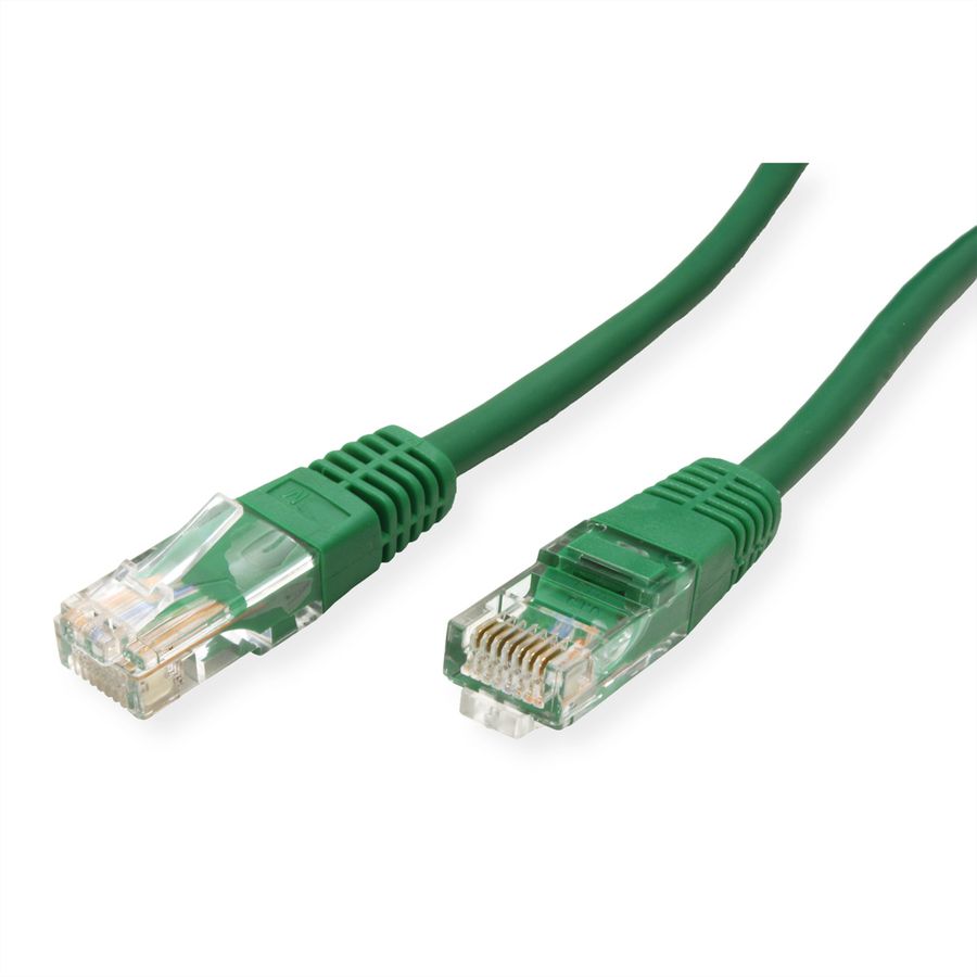 Cordon ROLINE Cat.5e (Classe D) UTP confectionné, PoE, vert, 0,5 m