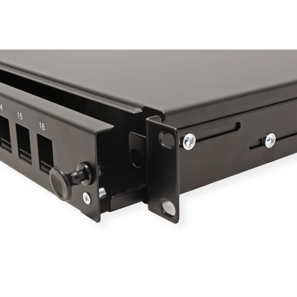 ROLINE Panneau FO 19" vide, 1U, 16 ports, pour Keystones FO, noir