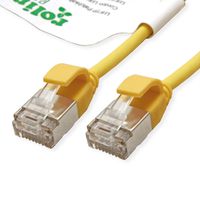 ROLINE GREEN Cordon DataCenter U/FTP Cat.6A (Classe EA), LSOH, slim, jaune, 0,3 m