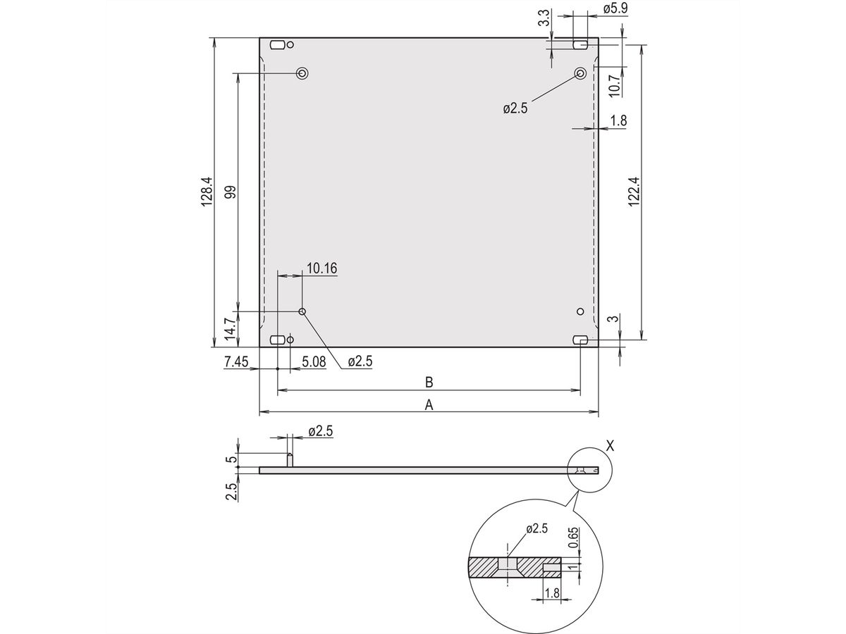 SCHROFF Unité enfichable de type cadre HF, face avant, blindage Refrofit avec joint en acier, 3 U, 12 HP