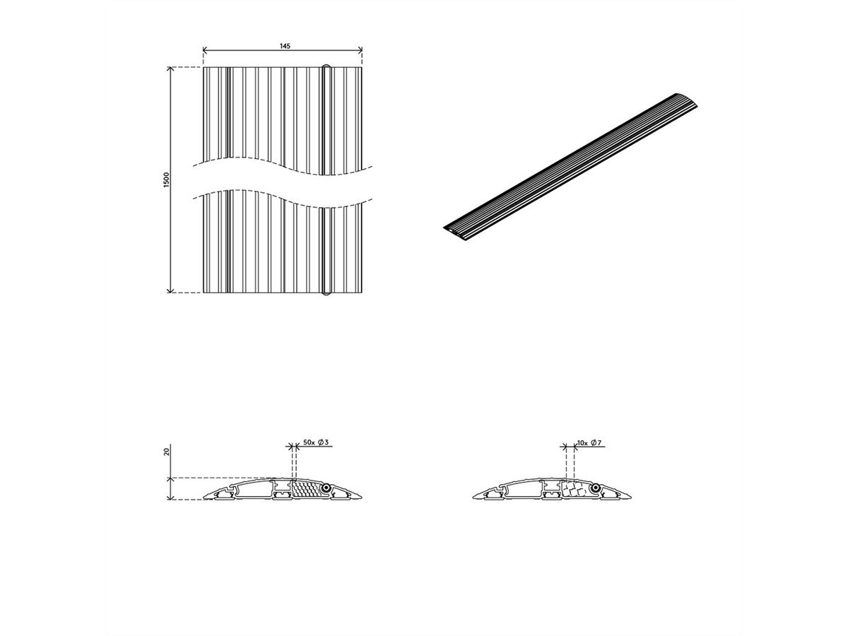 DATAFLEX Addit protège-câbles, droit 423, noir, 150 cm
