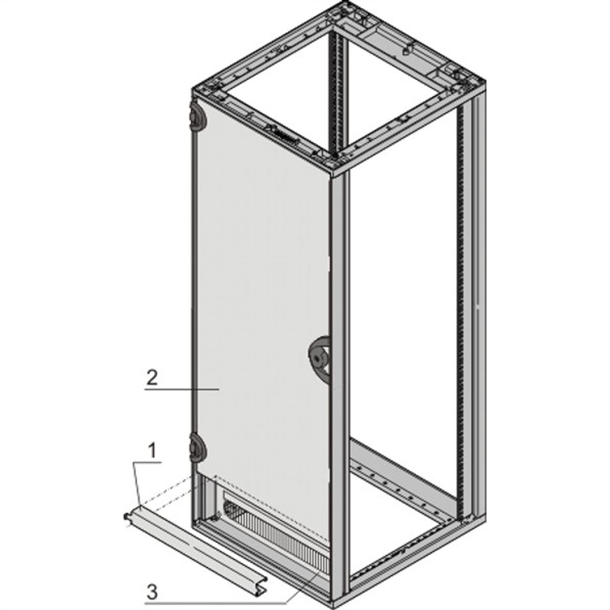 SCHROFF Novastar Support de charnière de porte pour porte raccourcie, pour porte arrière Slim-Line