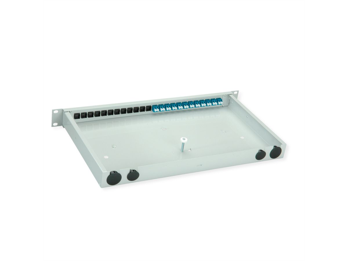 TELEGÄRTNER BASIS eco Panneau FO avec coupleurs, 12x SC Duplex, bleu, OS2