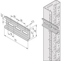 Rail DIN SCHROFF pour thermostat avec capteur de température intégré