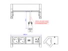 BACHMANN DESK2 ALU BLACK 2xUTE 1xUSB A&C 22W 0,2m GST18