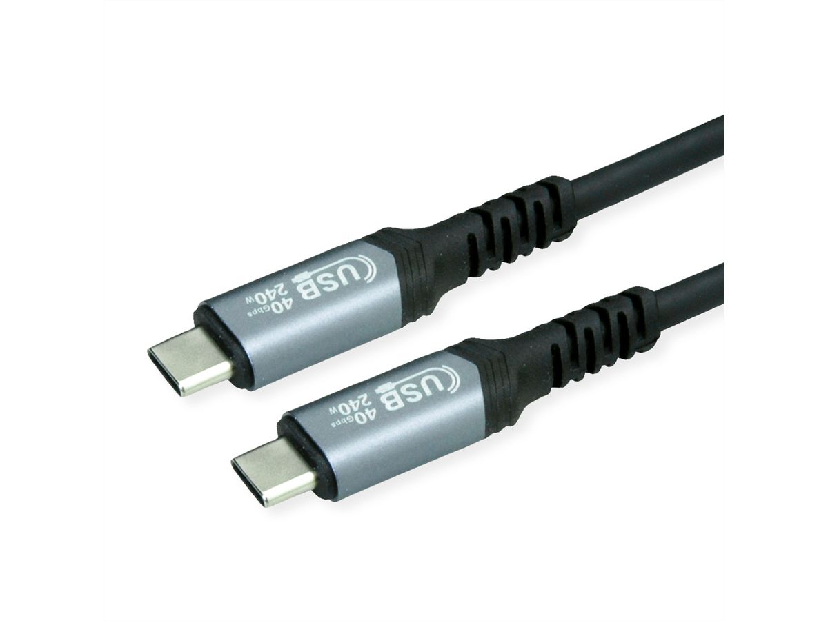 VALUE Câble USB4 Gen3x2, C–C, M/M, 240W, noir, 0,5 m
