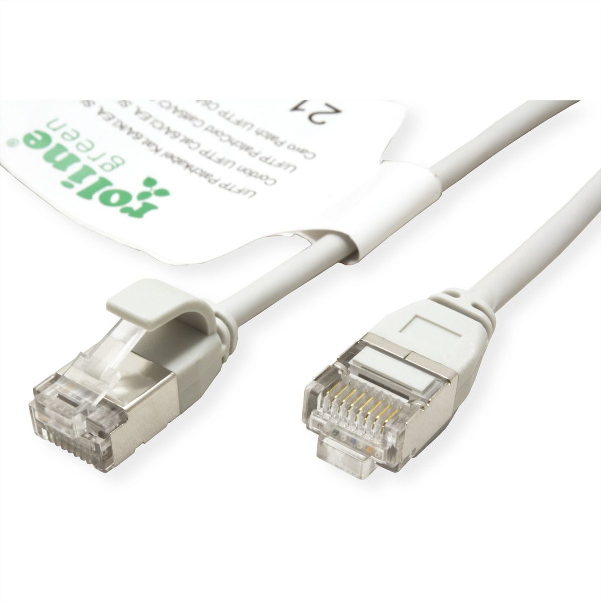 ROLINE GREEN Cordon DataCenter U/FTP Cat.6A (Classe EA), LSOH, slim, gris, 0,3 m