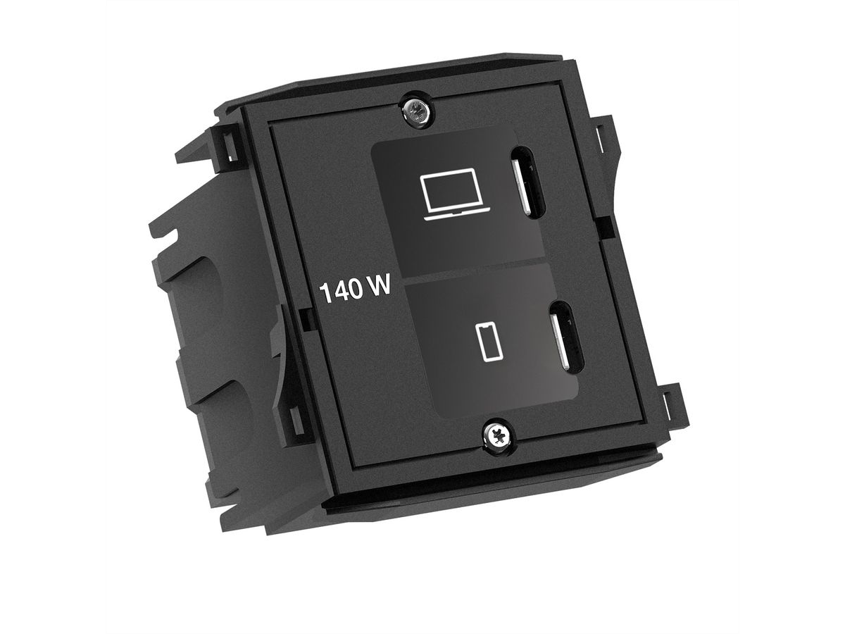 BACHMANN Module Custom USB Chargeur C/C/C, avec adaptateur secteur