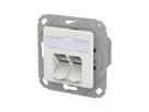 METZ CONNECT E-DAT C6A LSA++ Prise, 2 ports, goulotte encastrée (UPk), blanc signalisation brillant