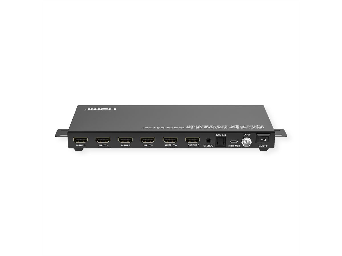 VALUE Switch matriciel HDMI 4x2 QUAD multi vues, commutation sans rupture