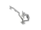 ROLINE Support double LCD pneumatique, 5 articulations, pivot, argent