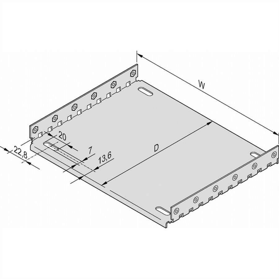 Plaque de montage SCHROFF EuropacPRO pour utilisation avec plaque de recouvrement, 28 HP, 220 mm de longueur de carte