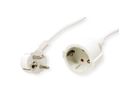 VALUE AC230V Câble prolongateur, prises type 2P+T allemand, blanc, 10 m