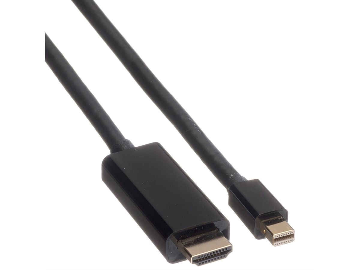 ROLINE Câble Mini DisplayPort, Mini DP - UHDTV, M/M, noir, 1 m