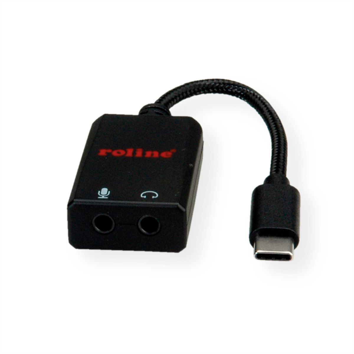 ROLINE Adaptateur type C - 2x 3,5mm audio, M/F, 0,13 m