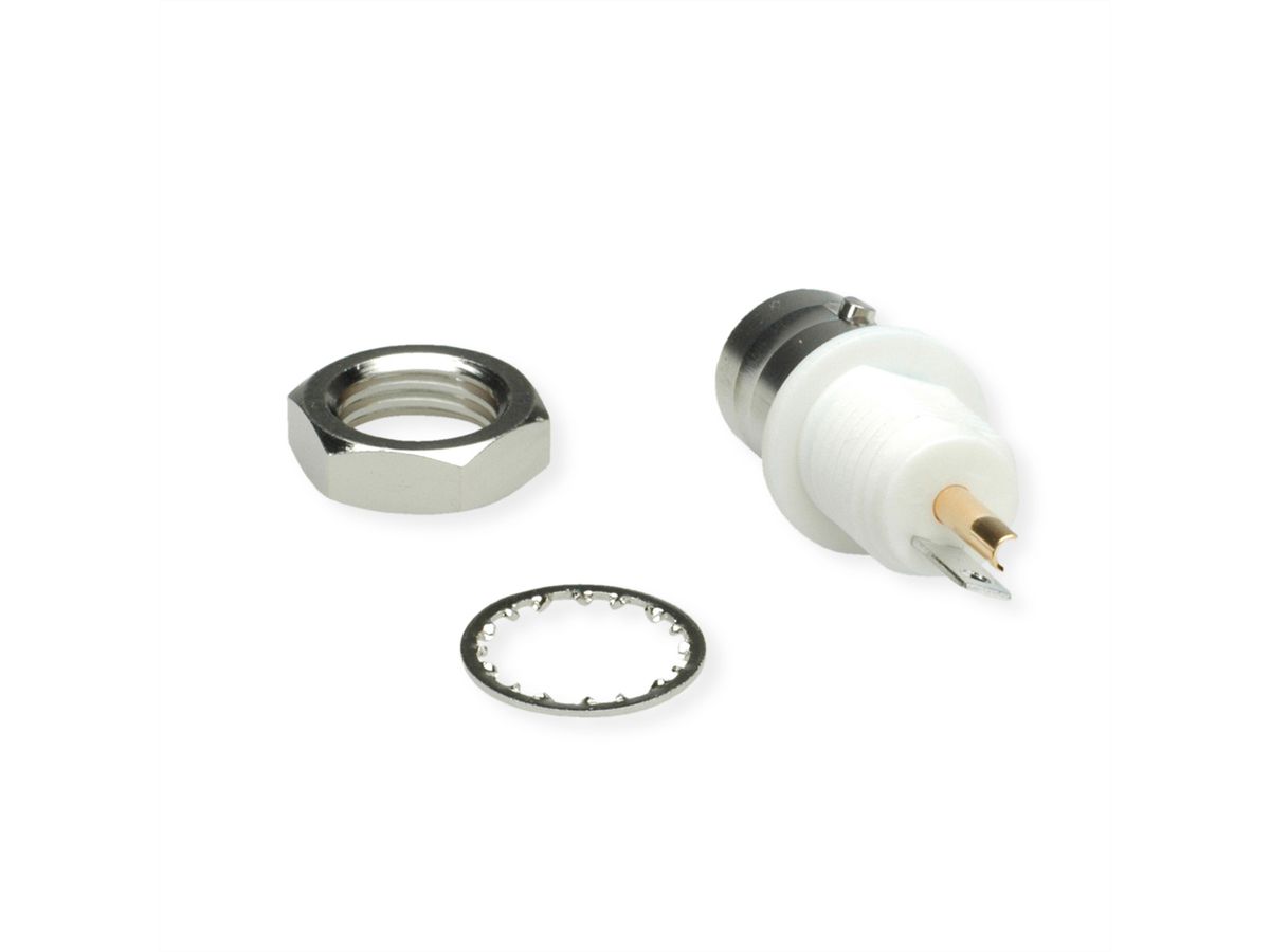 TELEGÄRTNER Prise BNC encastrée 50 Ohms avec bride isolante blanche