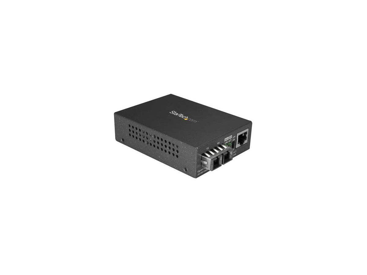 StarTech.com MCMGBSCSM10 convertisseur de support réseau 1000 Mbit/s 1310 nm Monomode Noir