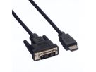 VALUE Câble de raccordement pour écran DVI (18+1) M /HDMI M, noir, 10 m