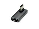 ROLINE Adaptateur USB4 Gen 3x2, Aluminium, coudé à 90°, Type C, M/F, argent