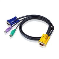 ATEN 2L-5202P Câble KVM VGA PS/2, noir, 1,8 m