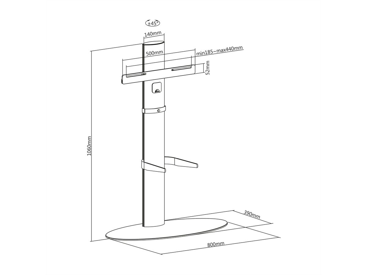 ROLINE Support LCD/TV, argent, jusqu'à 40kg