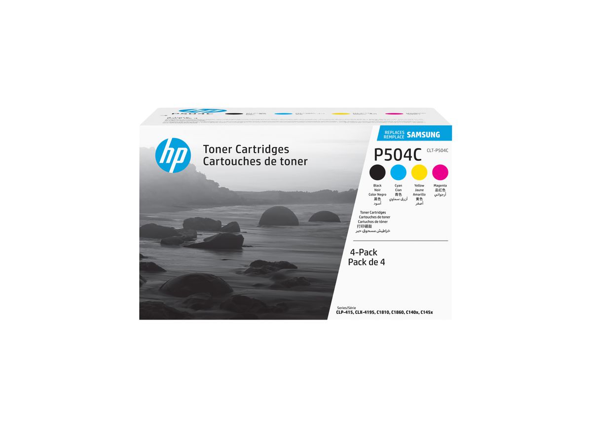 Samsung CLT-P504C Pack de 4 cartouches authentiques de toner cyan/magenta/jaune/noir